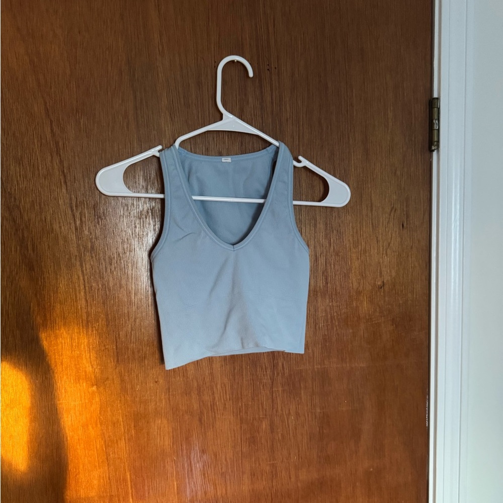 Athleta Light Blue Racerback Crop Top